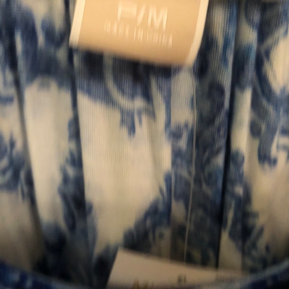 New Michael Kors Blue & White Peasant Style Top - Picture 3 of 4